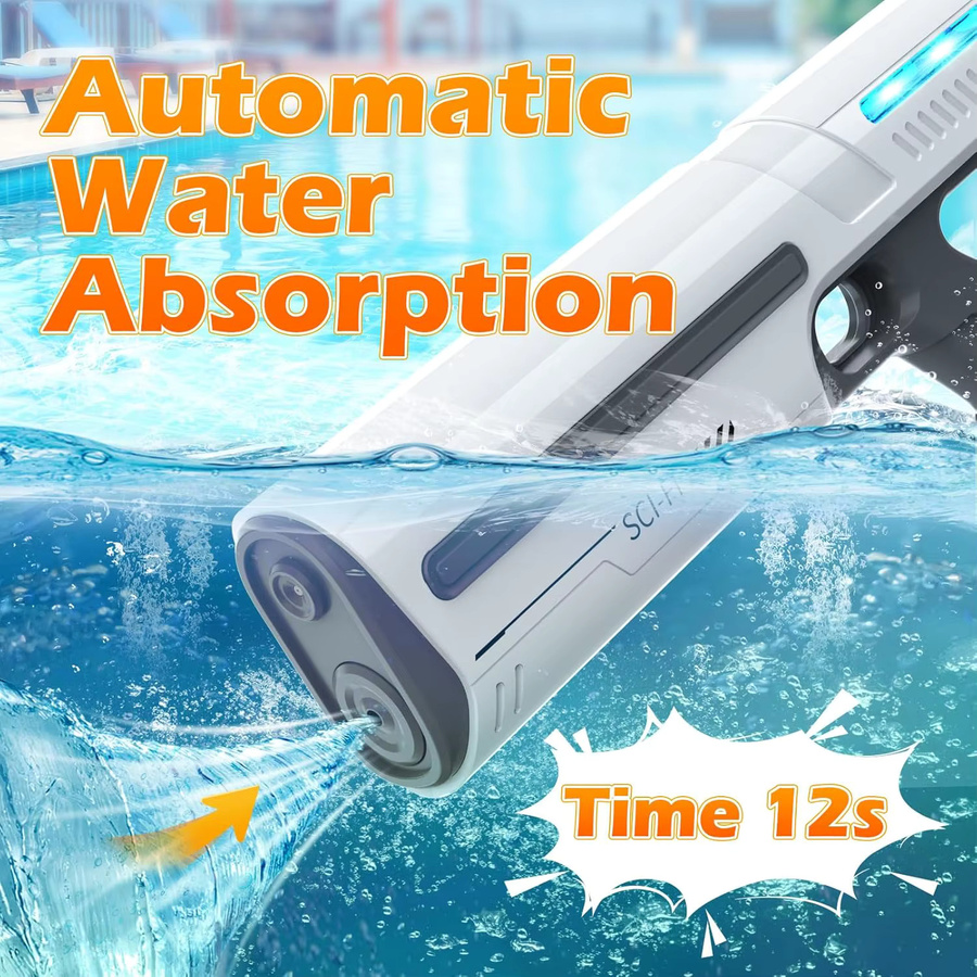 RUIYOROT Elektrische Wasserpistole, mit LED-Licht, ab 8 Jahren - Bild 2