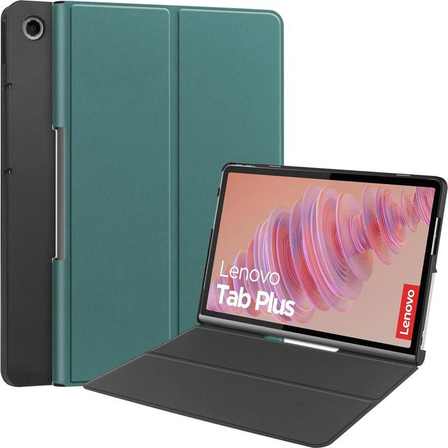 Lenovo Tab Plus 11,5 Zoll TB351FU Hülle mit Tri-Folding Ständer und magnetischer harter PC Rückseite in Dunkelgrün - Bild 1