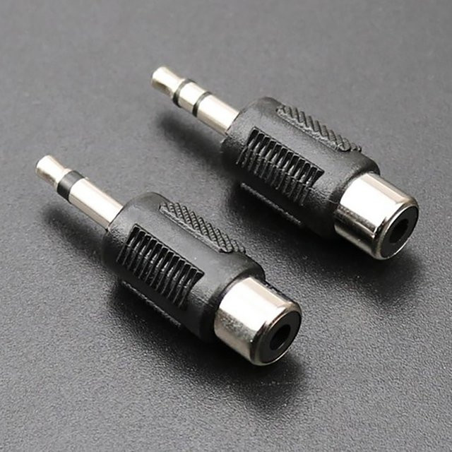 3,5 mm Klinke auf RCA Cinch Adapter Mono Dual Kanal Schwarz - Bild 1