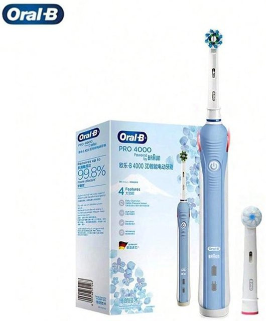 Oral B Ultraschall-Elektrozahnbürste Pro4000 3D Smart mit Zahnaufhellung in Weiß oder Schwarz - Bild 1