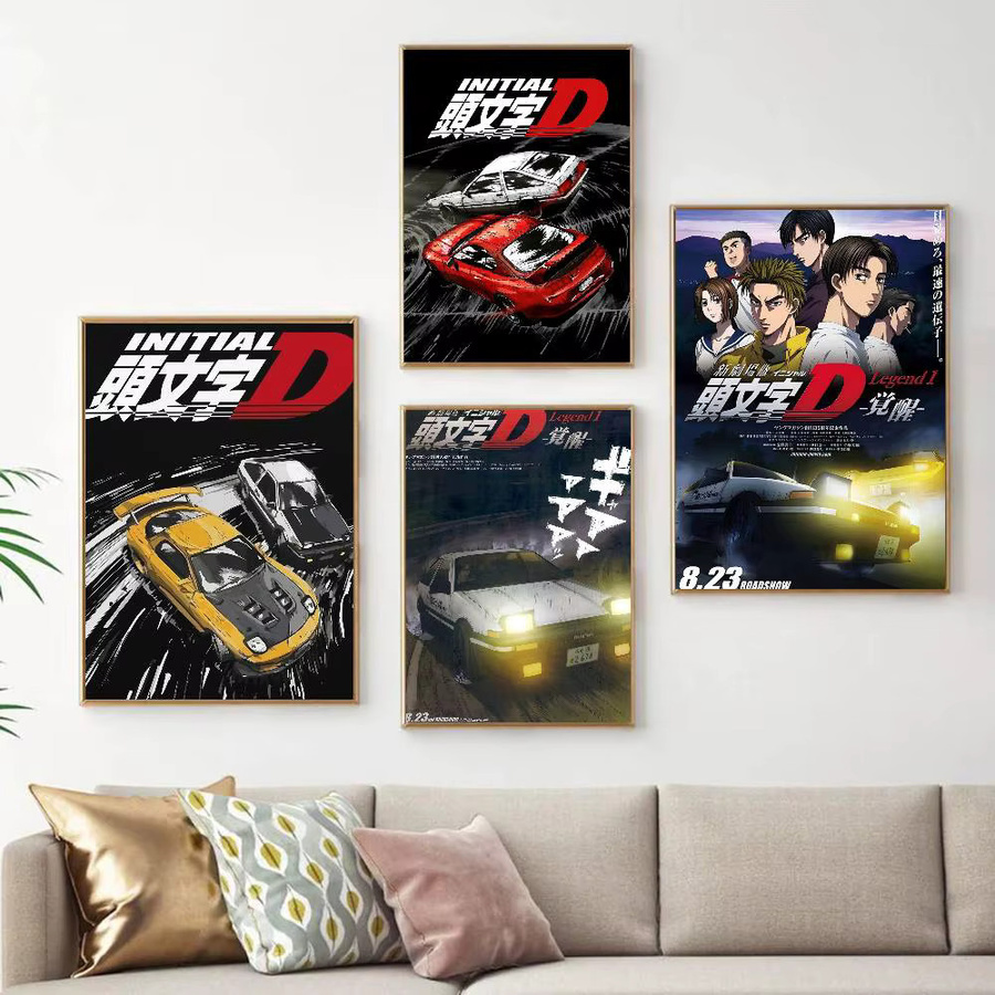 Initial D Anime Selbstklebendes Kunstposter von Rastar in Multicolor auf Whitepaper - Bild 2