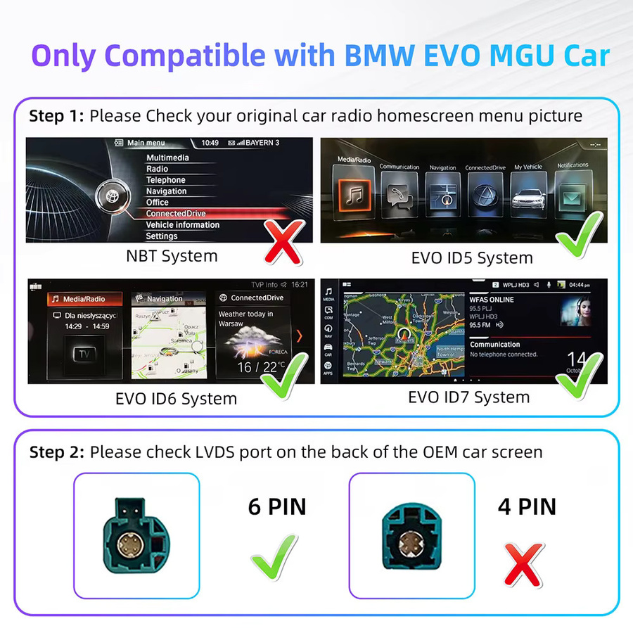 ANYFAR Kabelloser CarPlay Android Decoder für BMW EVO MGU ID5 ID6 ID7 Systeme und MINI in Schwarz - Bild 4