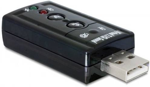 Delock 63926 7.1 Soundkarte mit USB-A und Digitalausgang, Schwarz - Bild 1