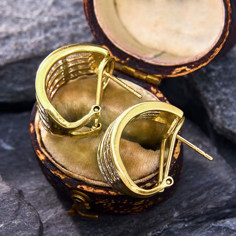 Huitan Ohrstecker, Zirkonia, Gold, Damen - Bild 3
