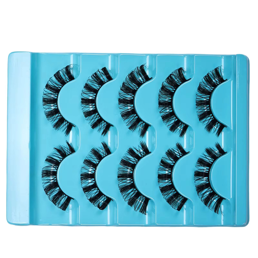 JIEFUXIN Falsche Wimpern, 5 Paar, synthetische Fasern - Bild 4