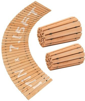 VEVOR Holz Gartenweg aus Zedernholz, rutschfest und gebogen, B: 213 cm, B: 43 cm - Bild 1