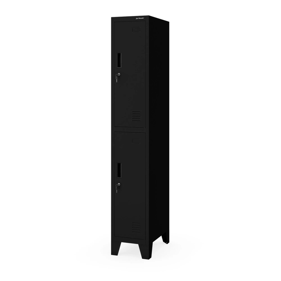 Jan Nowak Garderobenschrank Bartek 1 Plus in Schwarz aus Stahl mit Kleiderstange und Schloss, Höhe: 172 cm, Breite: 29 cm, Tiefe: 45 cm - Bild 2