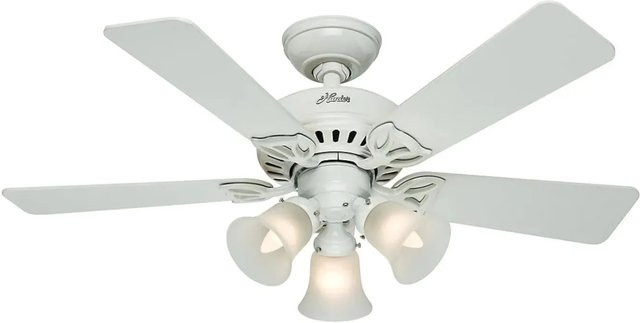 HUNTER FANS Deckenventilator Beacon Hill in Weiß mit Beleuchtung und Zugketten, Durchmesser: 107 cm - Bild 1