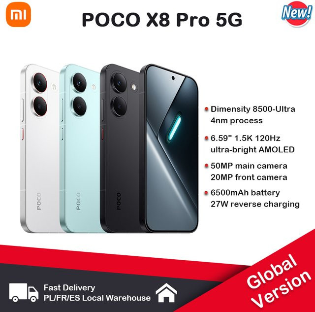 Xiaomi POCO X8 Pro Smartphone Black mit 6,59 Zoll Display, Dimensity 8500-Ultra, 6500 mAh Akku und 50MP Sony IMX882 Sensor mit OIS - Bild 1