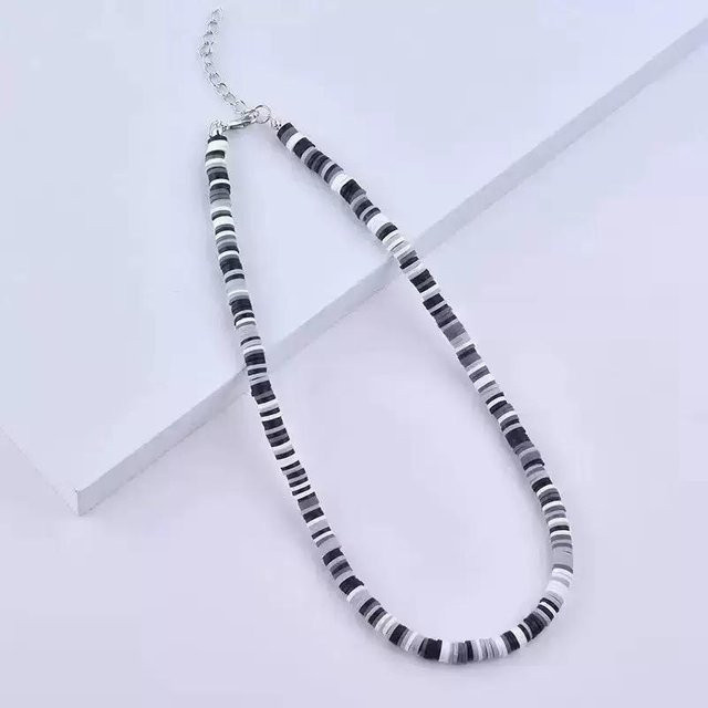 WXMX Halskette, Edelstahl, Perle, Schwarz, Unisex - Bild 1