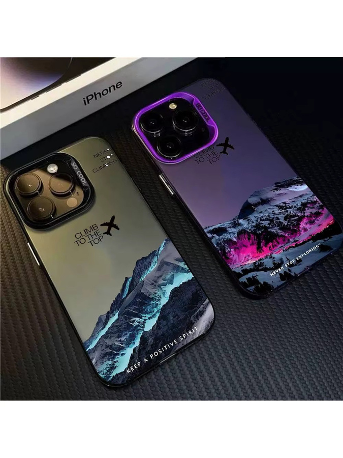 Mountain Peak Flugzeug Handyhülle für iPhone 11 bis 17 Pro Max, matt und stoßfest, Multicolor - Bild 6