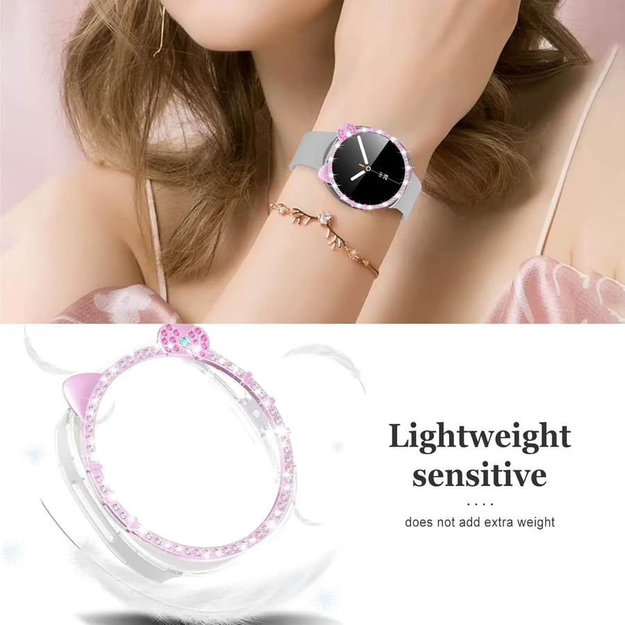 Samusak Schutzhülle für Samsung Galaxy Watch, Silikon, Kristall, Damen - Bild 3