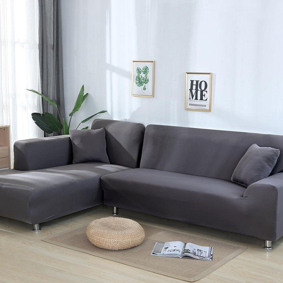 Elastischer Sofabezug in Weiß für 1- bis 4-Sitzer, einfarbiger Schonbezug aus Polyester, Breite: 90-140 cm - Bild 2
