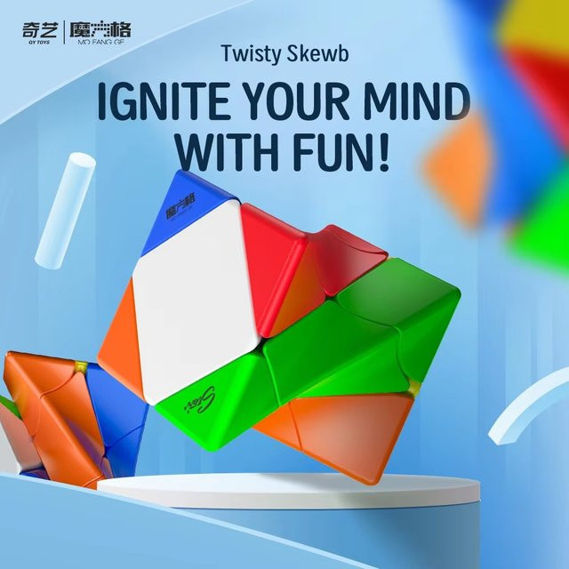 QIYI Twisted Skew Puzzle Cube, 3x3 Würfel, Bunt / Mehrfarbig - Bild 1