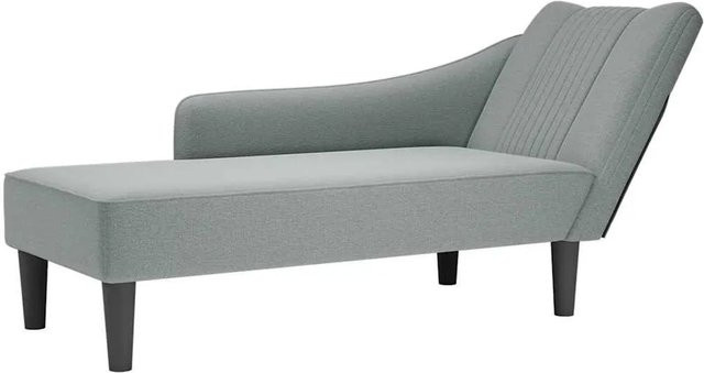 vidaXL Chaiselongue mit rechter Armlehne in Hellgrau aus Stoff, B/T/H: 140 x 56 x 66 cm - Bild 1