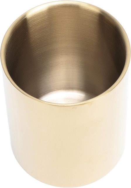 mfySpace Stifthalter und Blumenvase aus Edelstahl in Gold, runder Nordischer Stil für deinen Schreibtisch - Bild 1