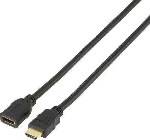 SpeaKa Professional HDMI Verlängerungskabel HDMI-A auf HDMI-A 2.0 Schwarz 2,00 m mit 4K UHD und Audio Return Channel - Bild 1