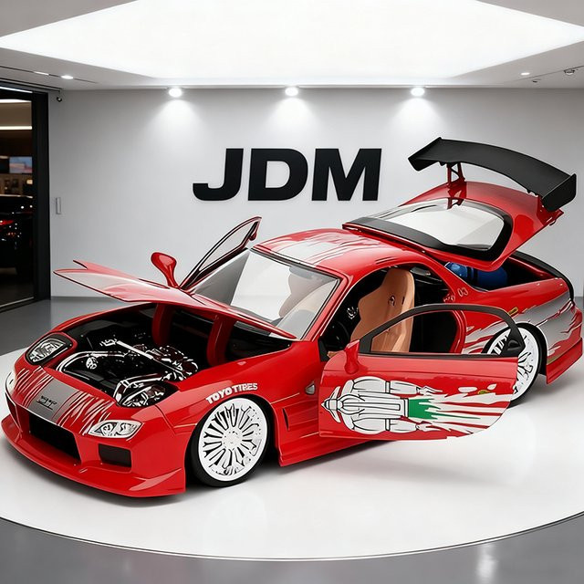 JADA Mazda RX7, Automodell, 1:24, Metall, Rot - Bild 1