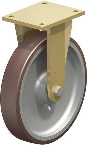 Blickle Bockrolle BS-GB 300K in Silber und Braun mit 300 mm Durchmesser und 1800 kg Tragfähigkeit - Bild 1