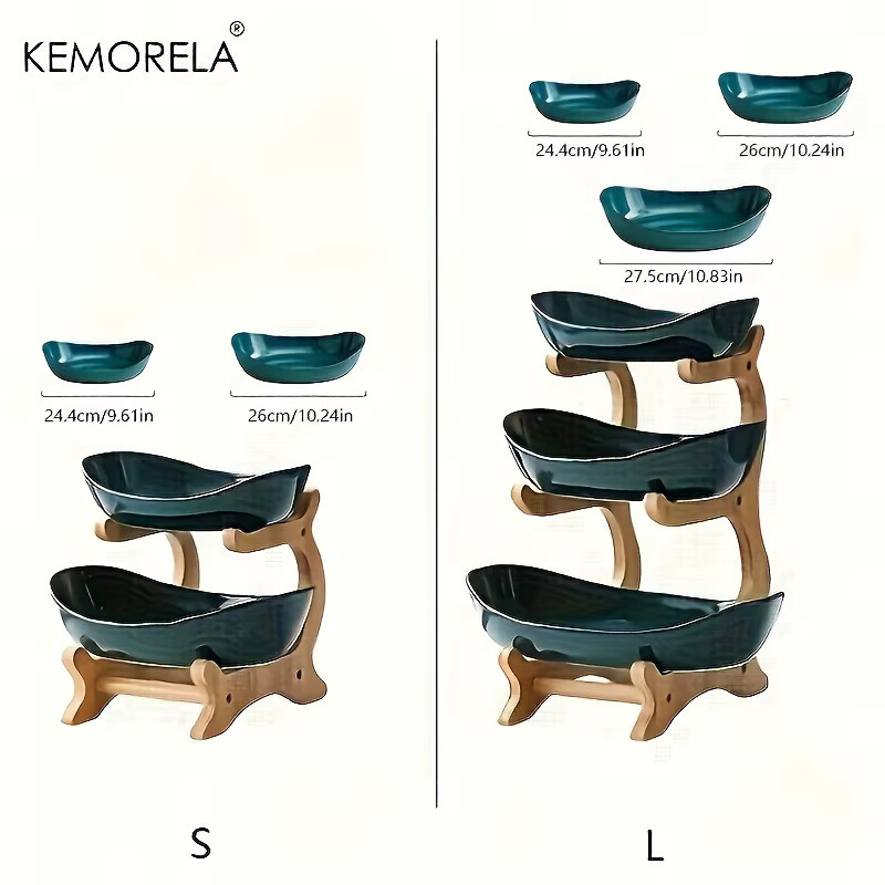 KEMORELA Obstplatte aus Kunststoff in Grün für Snacks, Süßigkeiten und Obst mit 2 bis 3 Schichten - Bild 5
