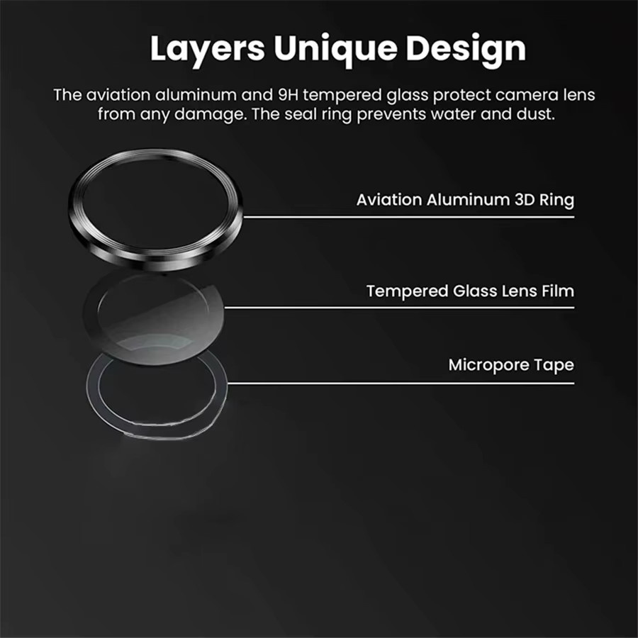 6-in-1 Displayschutzset für Samsung Galaxy A16 A55 A35 A15 S23 FE mit gehärtetem Glas und Metall-Kamera-Objektivdeckel in Transparent und Schwarz - Bild 2