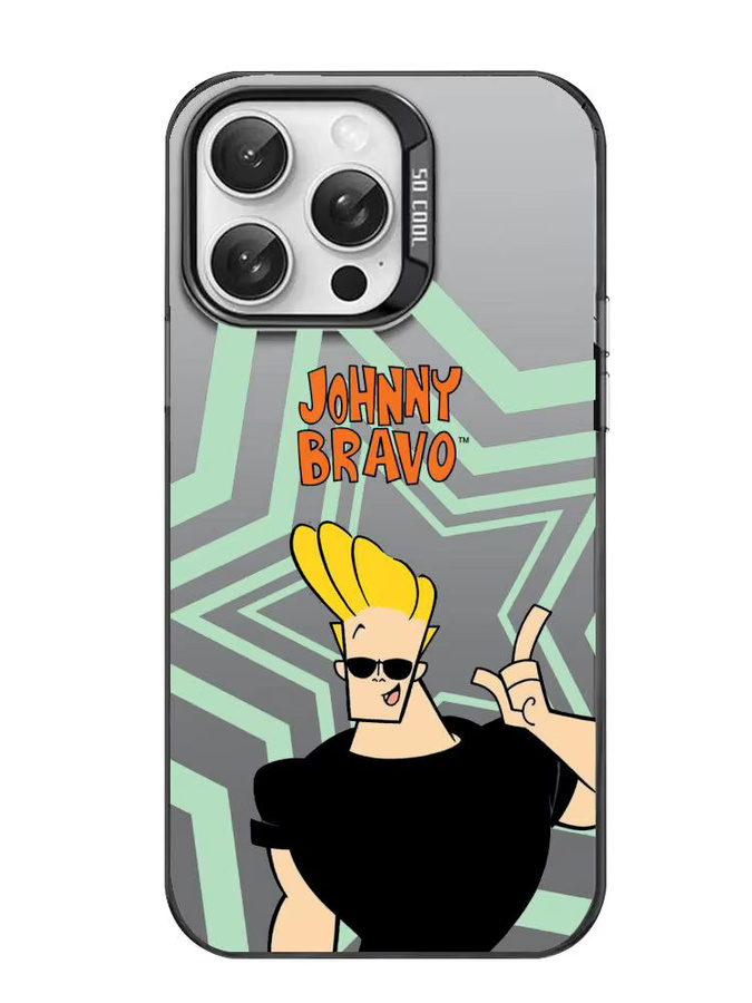 Handyhülle im Anime Johnny Bravo Design mit Matt Laser Metallic Aurora Effekt für iPhone 17 16 15 14 13 12 11 Pro Max Air, Mehrfarbig - Bild 3