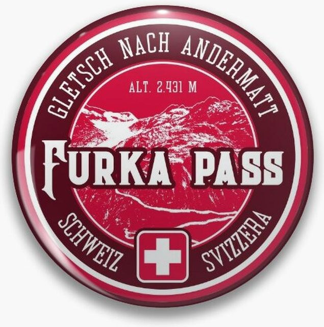 Individuelle Brosche Furka Pass Schweiz 03 - Bild 1