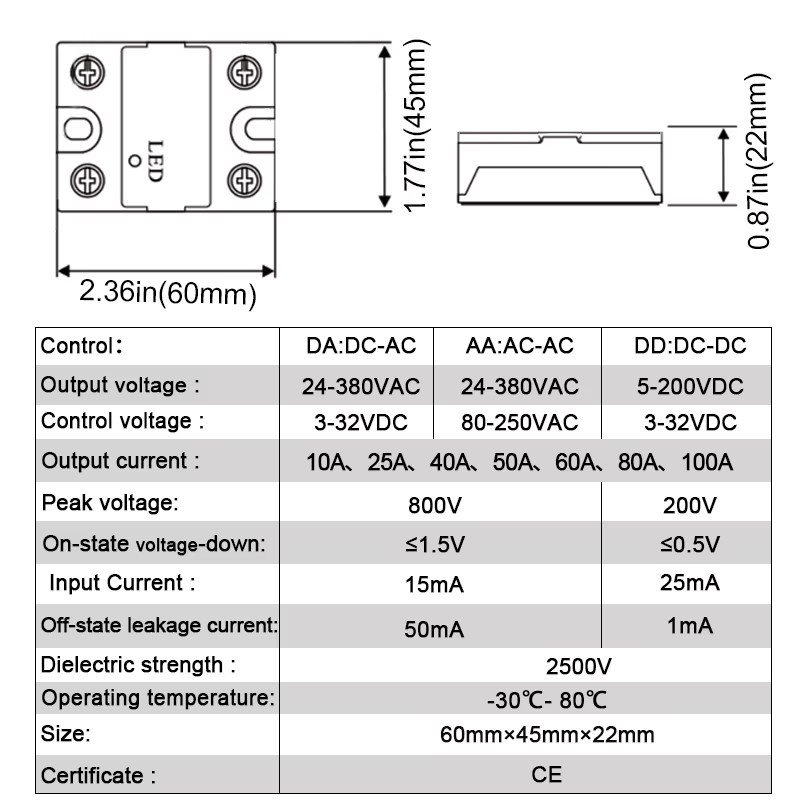 LCTC 10 Stück SSR Halbleiterrelais Set, Schwarz, Einphasenrelais Nullpunkt-Überschreitungstyp, DC zu AC / AC zu AC / DC zu DC - Bild 2