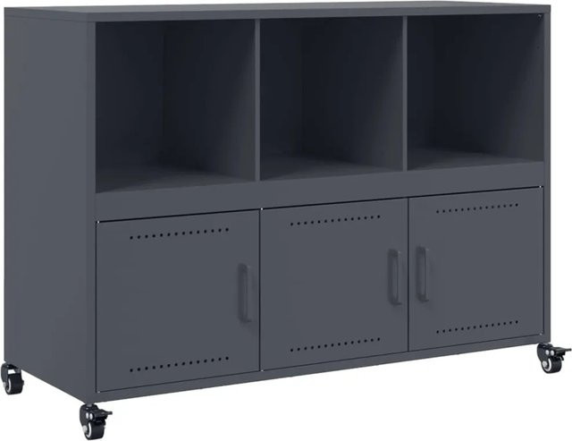vidaXL Sideboard aus kaltgewalztem Stahl in Anthrazit matt B/T/H: 100,5 x 39 x 72 cm - Bild 1