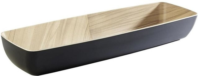 APS Schale Frida 2/4 GN, ovale Servierschale aus Melamin, Schwarz, B/T/H: 16,2 x 53 x 7,5 cm - Bild 1