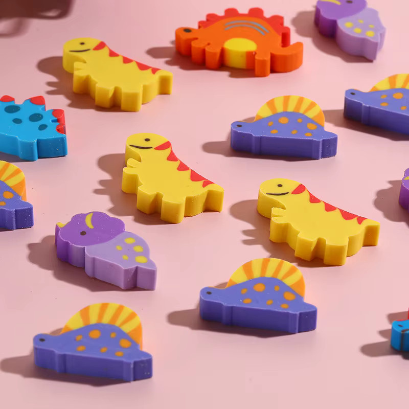 Kawaii Dinosaurier Radiergummi im Cartoon-Design für die Schule und das Büro, Mehrfarbig - Bild 2