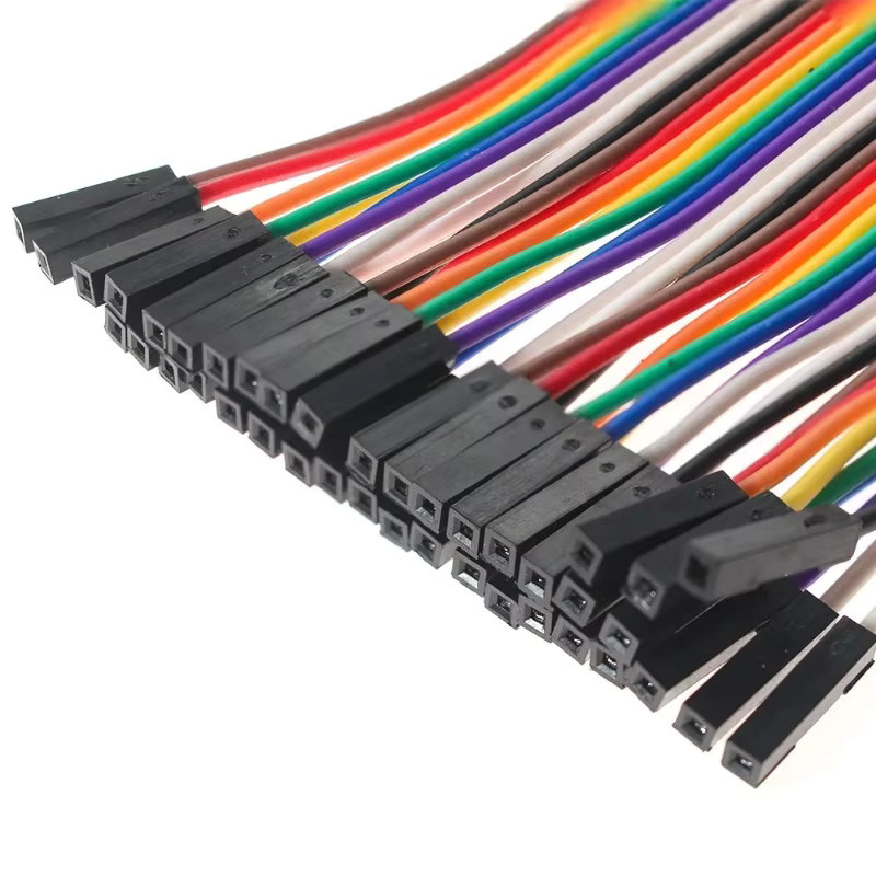 20-polige Dupont-Überbrückungsdrähte in Multicolor für Arduino und DIY-Elektronikprojekte mit verschiedenen Anschlussoptionen (Stecker auf Stecker, Buchse auf Buchse, Stecker auf Buchse) in 10 cm und 20 cm Länge - Bild 2