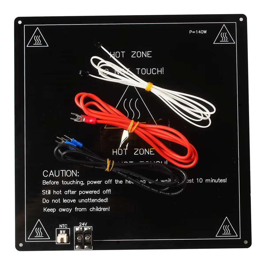 Creality Beheiztes Druckbett aus schwarzem Aluminium für Ender 3 und MK3, 24 V, NTC100K, B: 310 mm, T: 235 mm - Bild 4