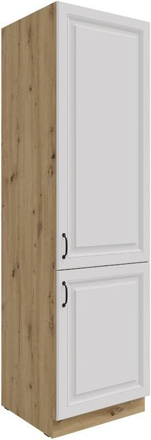 Küchen Hochschrank Stilo in Weiss und Eiche mit 60 cm Breite - Bild 1