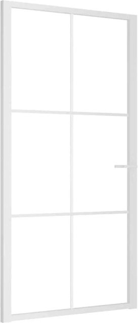 vidaXL Innentür modern in Weiß mit ESG-Glas und Aluminium, B/H: 102,5 x 201,5 cm - Bild 1