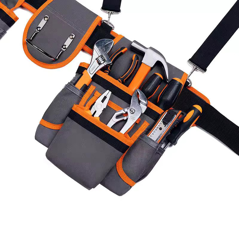 Multifunktionale Werkzeugtasche im Sling-Stil mit Gürtel in Orange und Grau, B/T/H: 75,0 x 25,0 x 0,0 cm - Bild 4