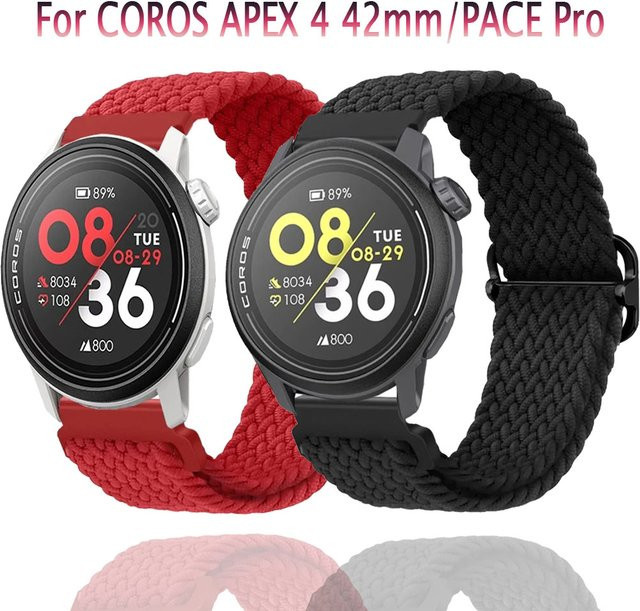 COROS Uhrenarmband Nylon, geflochten, 20/22 mm, Schwarz, Unisex - Bild 1