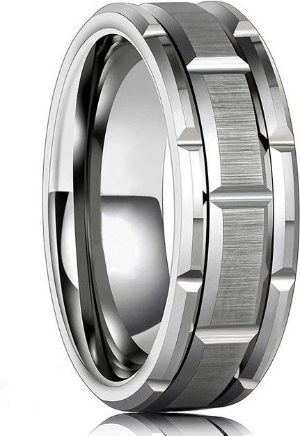 Wucifang Jewelry Ringe Set, Edelstahl, Zirkonia, Schwarz, Unisex - Bild 1