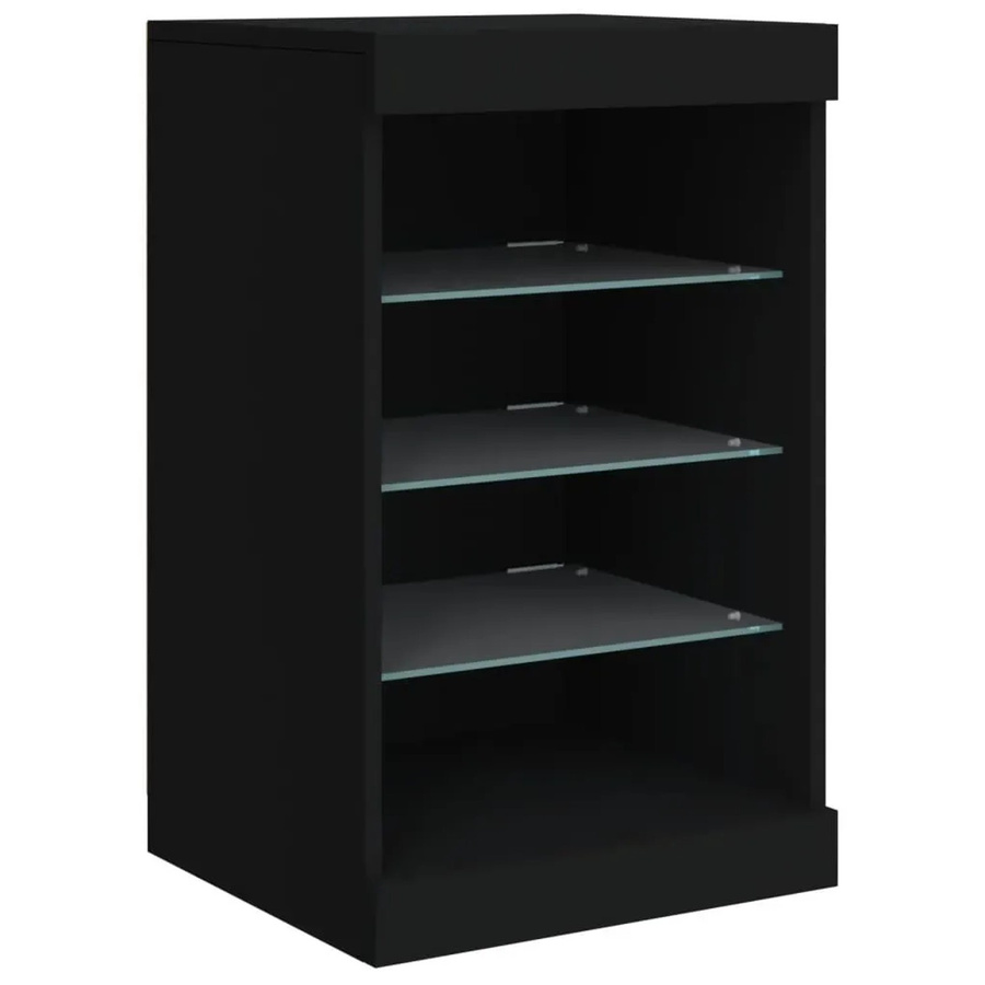 vidaXL Sideboard modern in Schwarz mit integrierter LED-Beleuchtung, B/T/H: 41 x 37 x 67 cm - Bild 2
