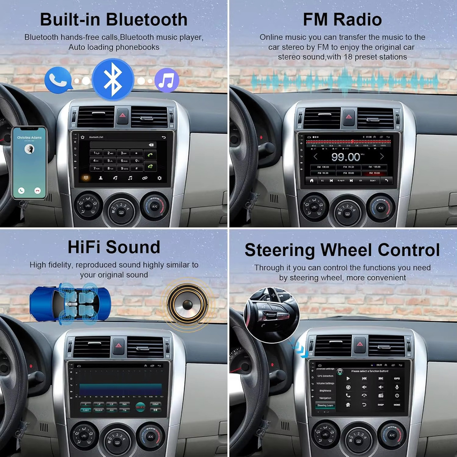 AIXNAVIS Android 16 Autoradio mit Qualcomm 2K QLED Bildschirm, CarPlay und GPS für Opel Karl und Vinfast Fadil 2017 - 2020, Schwarz - Bild 4