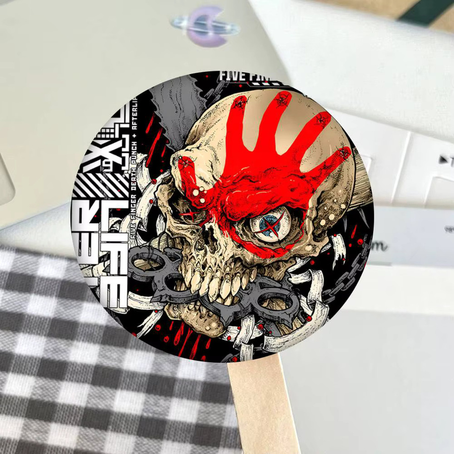 Brosche F-Five Finger Death Punch Band Cartoon-Stil, Emaille-Pin - Bild 6