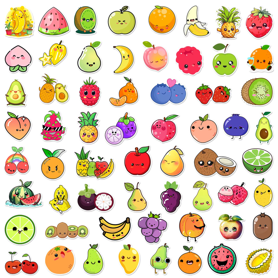 Kawai Cartoon Obst Meme Aufkleber Set in Multicolour für DIY Scrapbooking und Dekoration von Laptop oder Wasserflasche - Bild 2