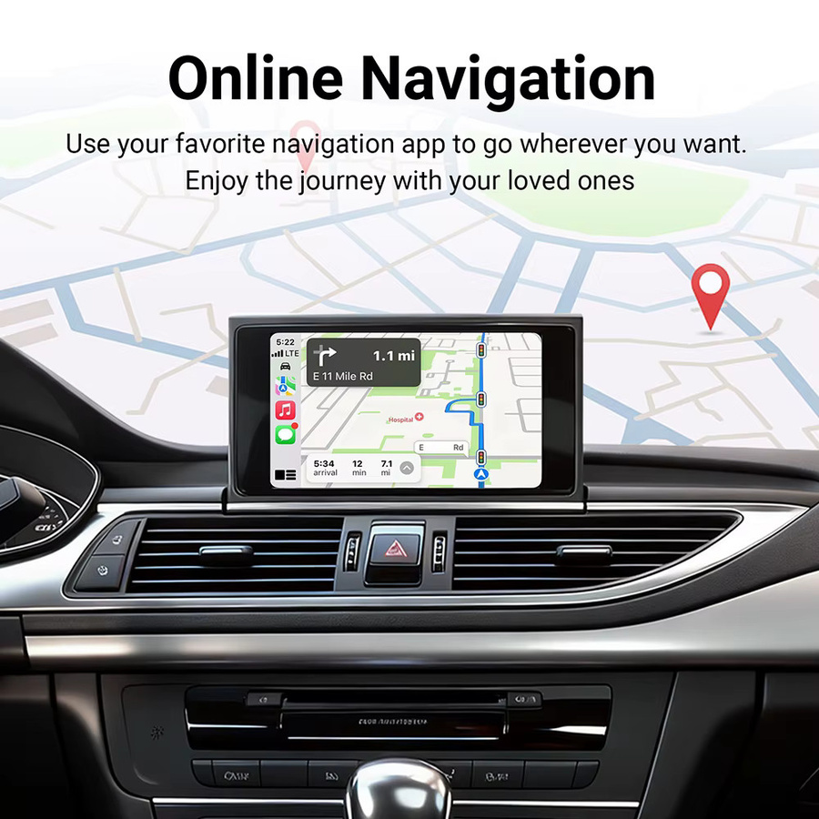 ANYFAR Kabelloses CarPlay und Android Auto Nachrüst-Decoder-Box-Kit für Audi A3 A4 A5 Q2L Q5L Q7 2016-2022 MIB/MIB 2 System, Schwarz - Bild 2