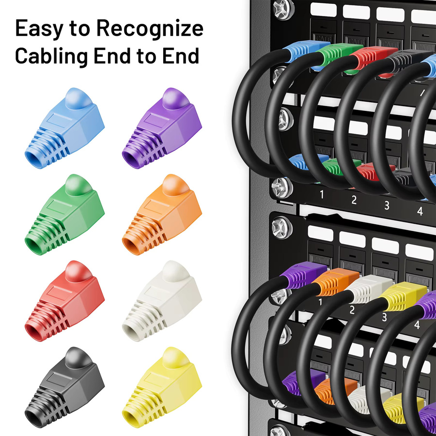 ZoeRax RJ45 Ethernet-Netzwerkkabel Zugentlastungsmanschetten und Steckerabdeckungen für CAT5 CAT5E CAT6 CAT6E, Mehrfarbig, Außendurchmesser: 6,5 mm - Bild 6