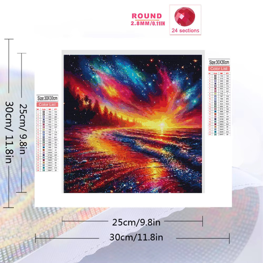 EverShine Diamant-Mosaik Set Meereslandschaft und Sternenhimmel in Multicolour mit runden Steinen für Erwachsene - Bild 2