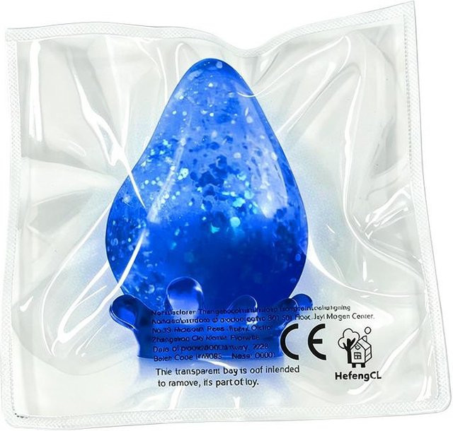 NEEDO Glitzer Große Wassertropfen TPR Quetschspielzeug, blau - Bild 1