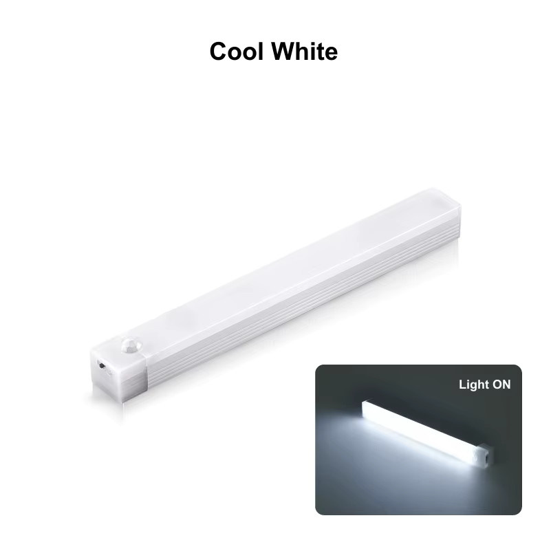 Kabellose LED Bar Licht mit Bewegungsmelder und USB-Wiederaufladung, Magnetische Schranklampe als Nachtlicht für Küche und Möbel, Weiß - Bild 4