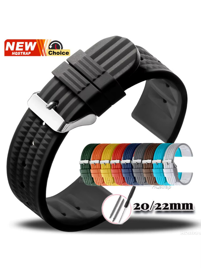 HQstrap Uhrenarmband Gummi, Schwarz, Unisex - Bild 5