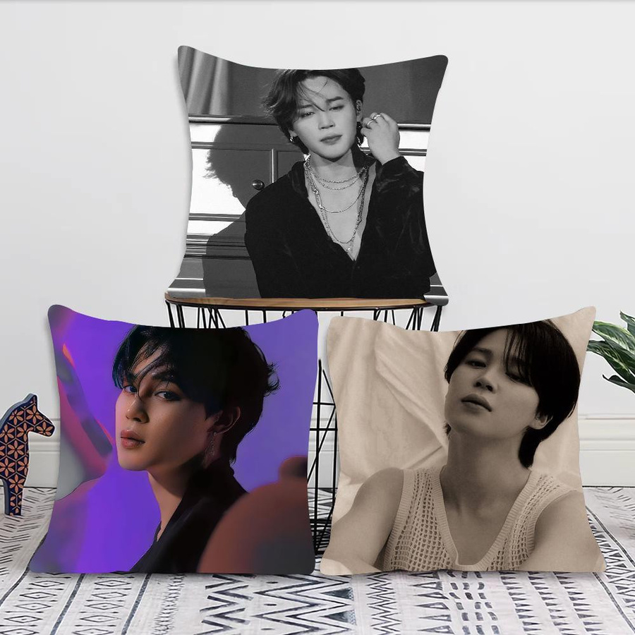 GUOYU HOMEDECOR Kissenbezug Park JiMin Motiv Quadratisch, Multicolor, B/B: 40 x 40 cm - Bild 3