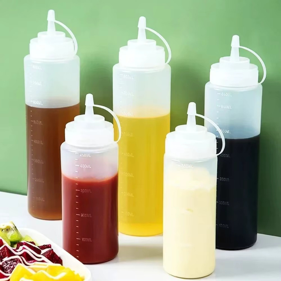 Galavilly Squeeze Sauce Flasche aus Kunststoff in Transparent für Ketchup, BBQ-Saucen und Olivenöl - Bild 3